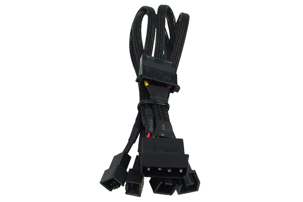 Phobya Y-Kabel 4Pin Auf 3x 4Pin Molex - 40cm Schwarz