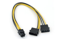 ZK InLine® PCI-E Stromadapter, 2x4 Pin Molex  -> 6pol für PCIe (PCI-Express)