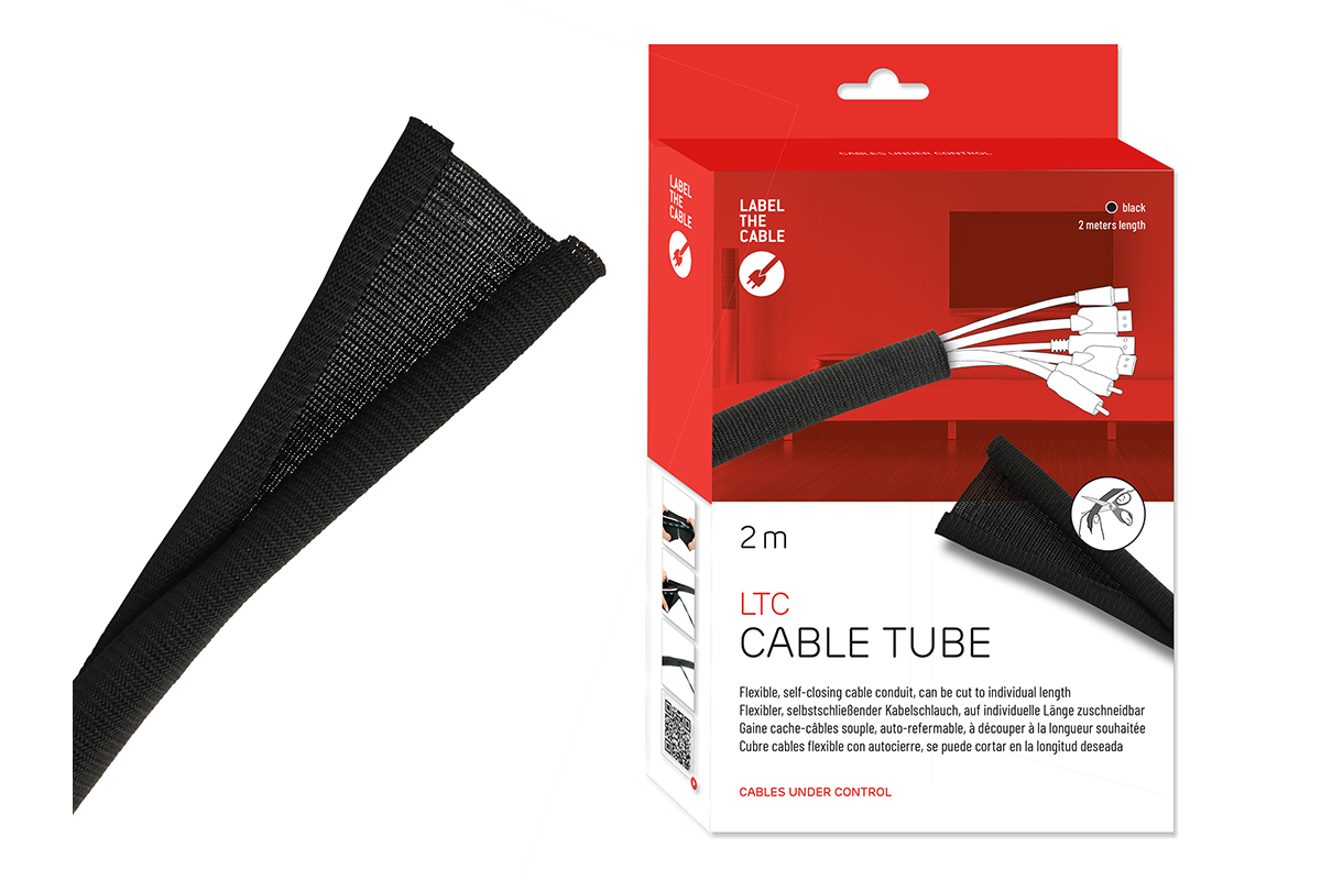 MKA Label The Cable Cable Sleeve LTC CABLE TUBE, 6.6 ft, black Cable
